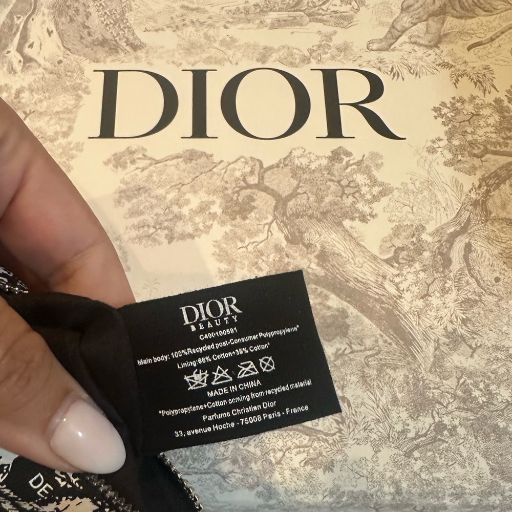Dior Christian Dior Black White Logo Pouch - Picture 4 of 6